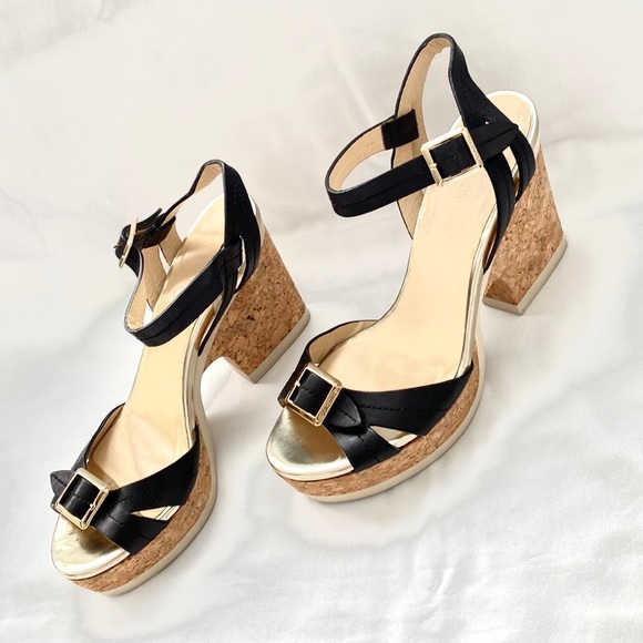 JIMMY CHOO Nemesis Black Leather Buckle Platform Sandal - Picture 12 of 17